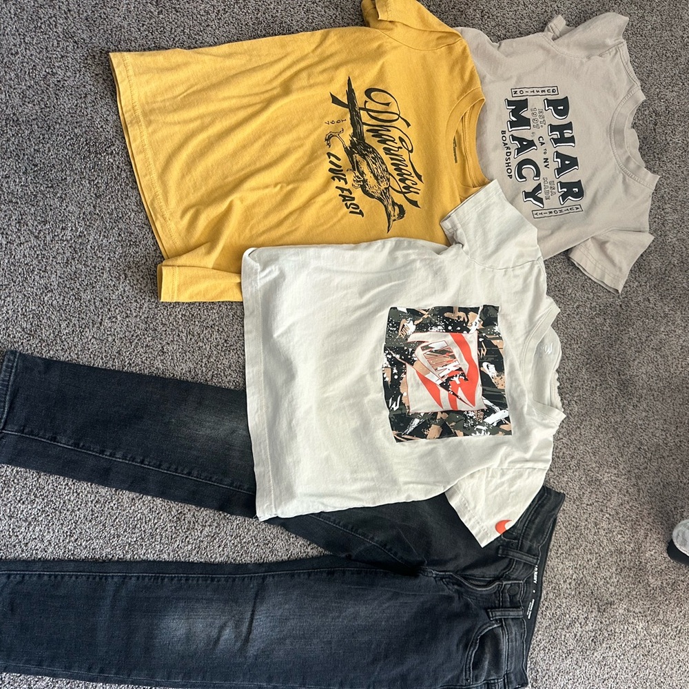 Kids Graphic Tees - Yellow, White, Gray
